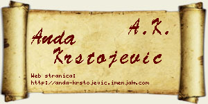Anda Krstojević vizit kartica